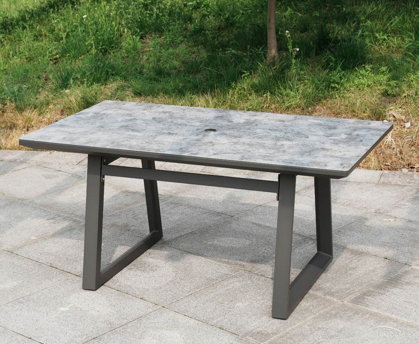 Brabazon Aluminium 6 Seat Dining Set with Patterned Table Top