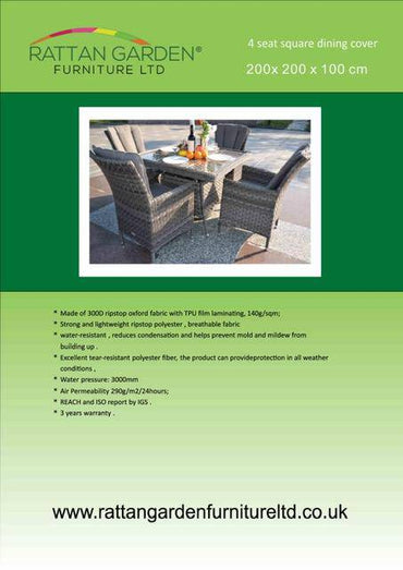 4 Seater Square Furniture Cover