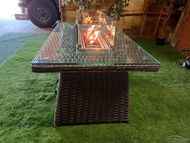 Rattan Serena Rectangular Firepit Coffee Table
