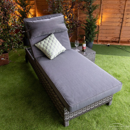 Serena Rattan Deluxe Extra Wide Wheeled Lounger