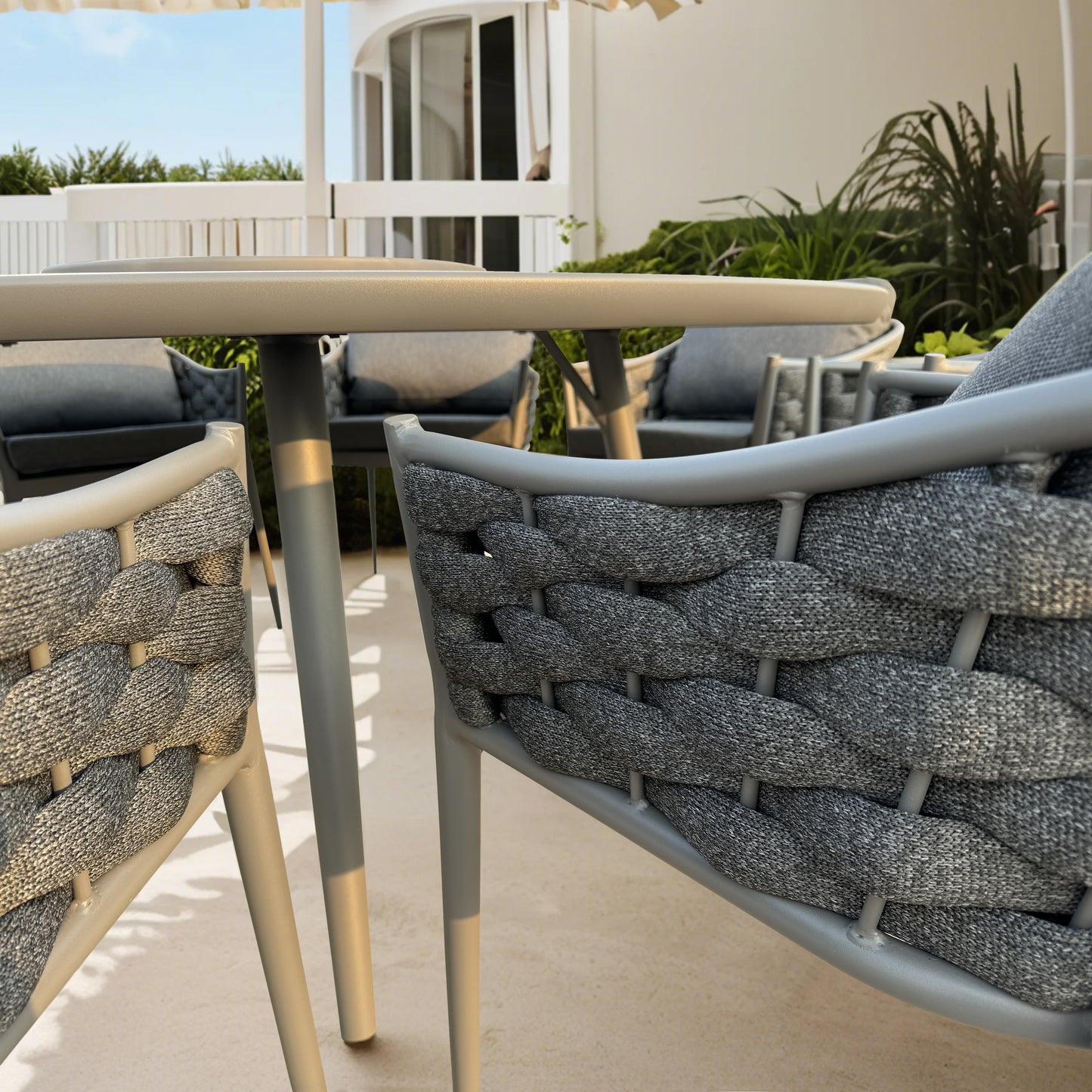 Annabelle Rope Grey 8 Seater Dining Set