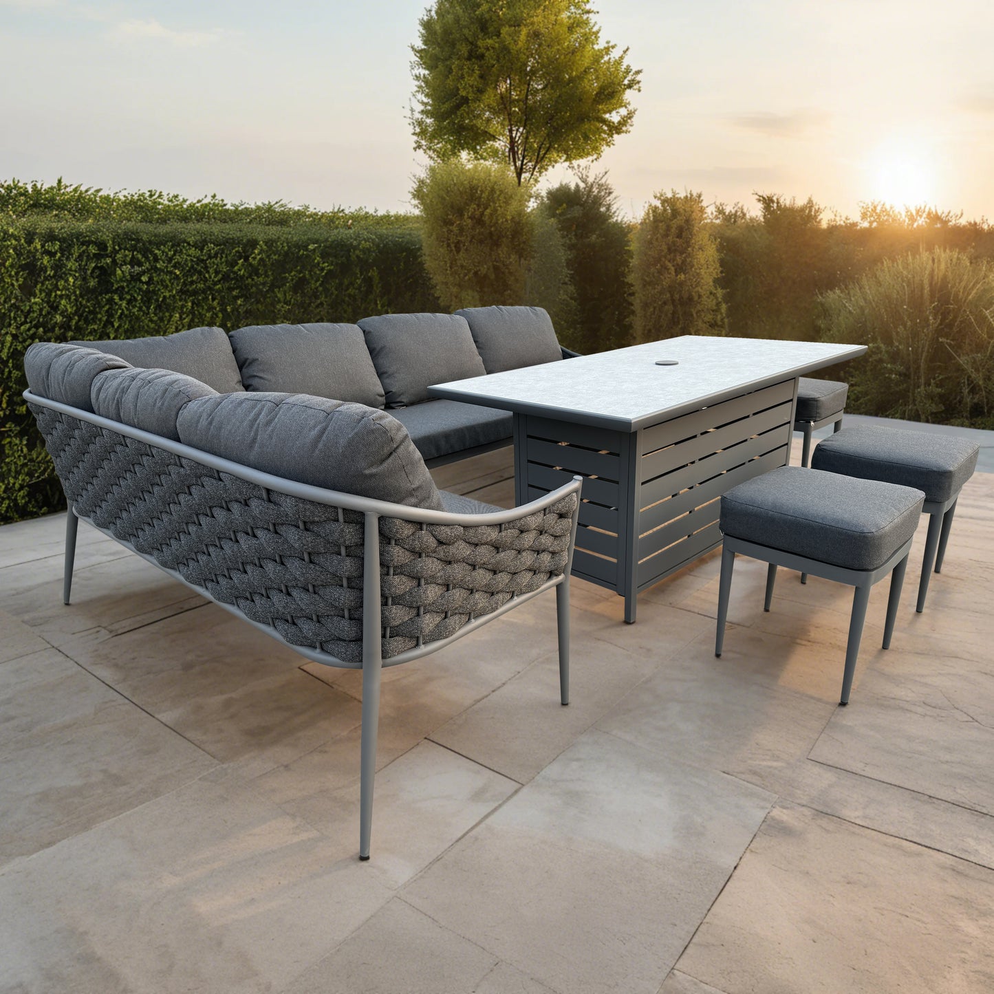 Annabelle Rope Grey Corner Dining Set
