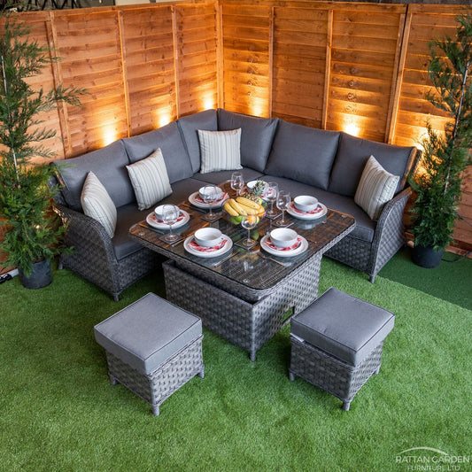 Rattan Serena Oxford Square Rising Table Corner Set