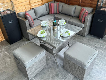 Colonial Corner Rattan Dining Set