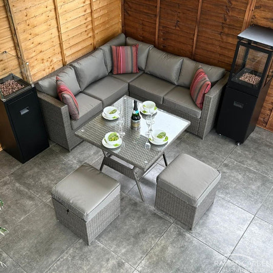 Colonial Corner Rattan Dining Set