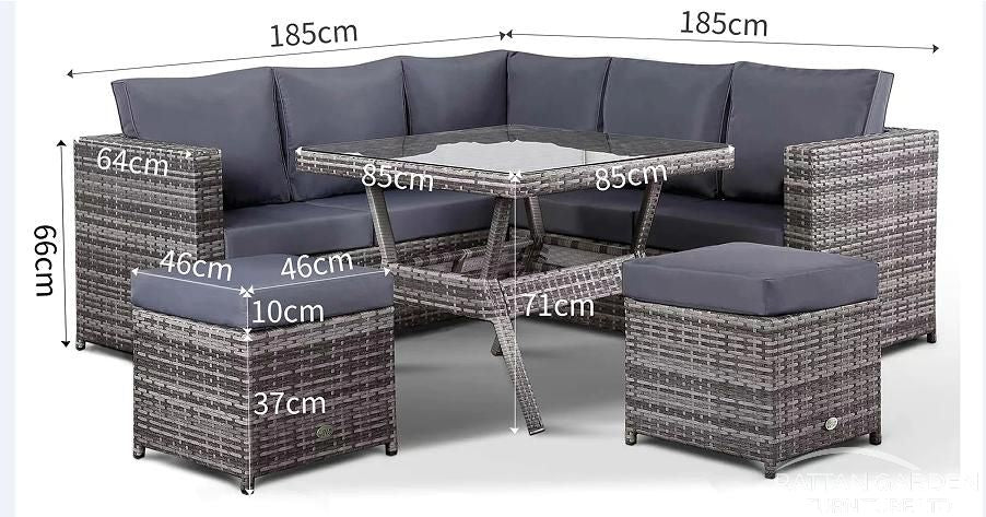 Colonial Corner Rattan Dining Set