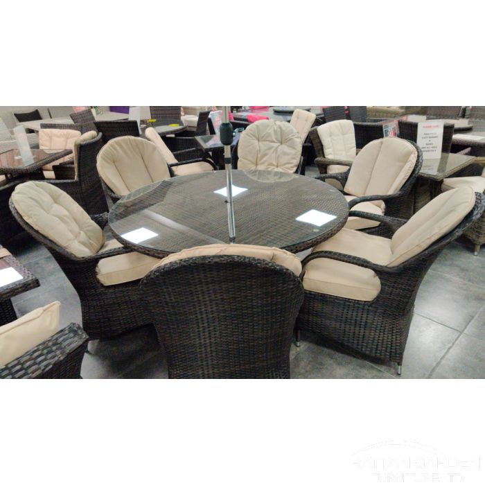 Rattan Brown Regal 6 Seat Dining Set
