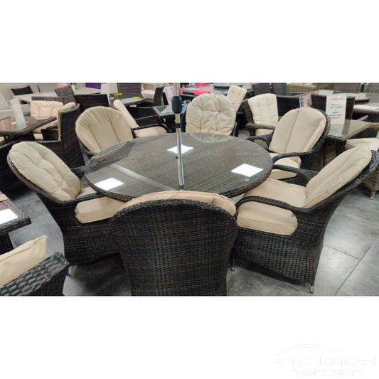 Rattan Brown Regal 6 Seat Dining Set