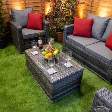 Serena Rhodes 4 Seat 3 Piece rattan Sofa Set