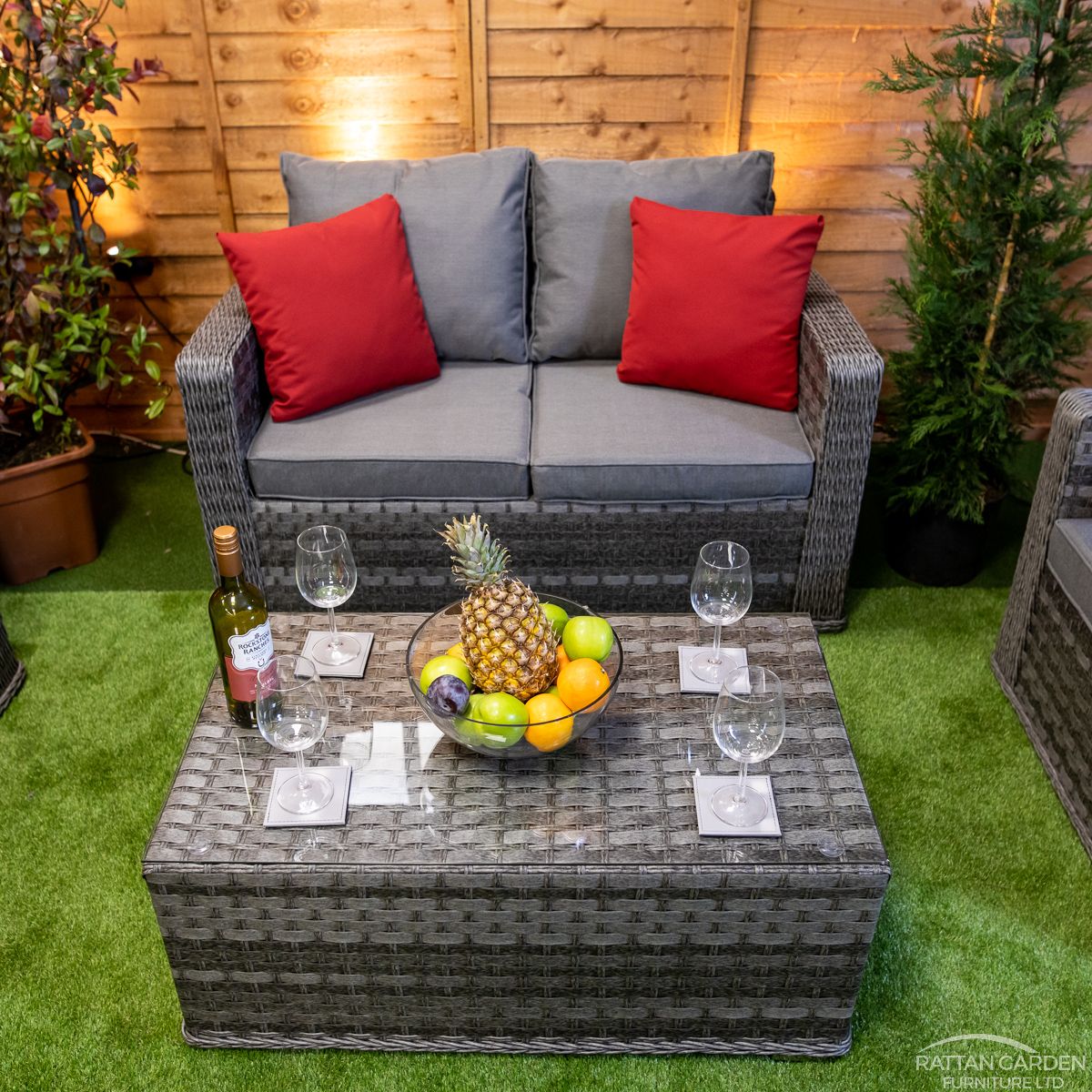 Serena Rhodes 4 Seat 3 Piece rattan Sofa Set