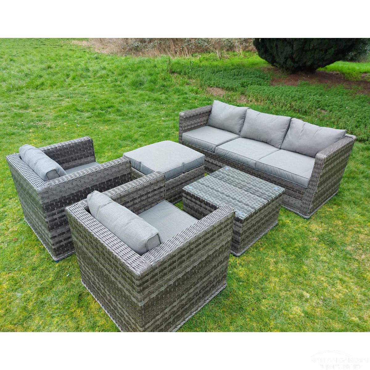 Rattan Serena Corfu 5 Seat 5 Piece Sofa Set