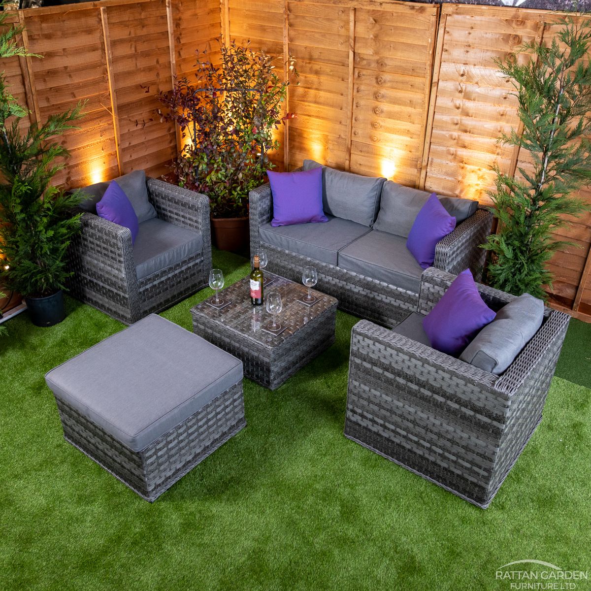 Rattan Serena Corfu 4 Seat 5 Piece Sofa Set