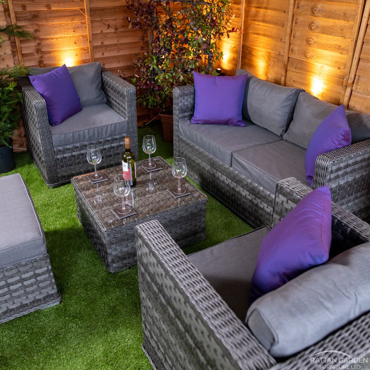 Rattan Serena Corfu 4 Seat 5 Piece Sofa Set