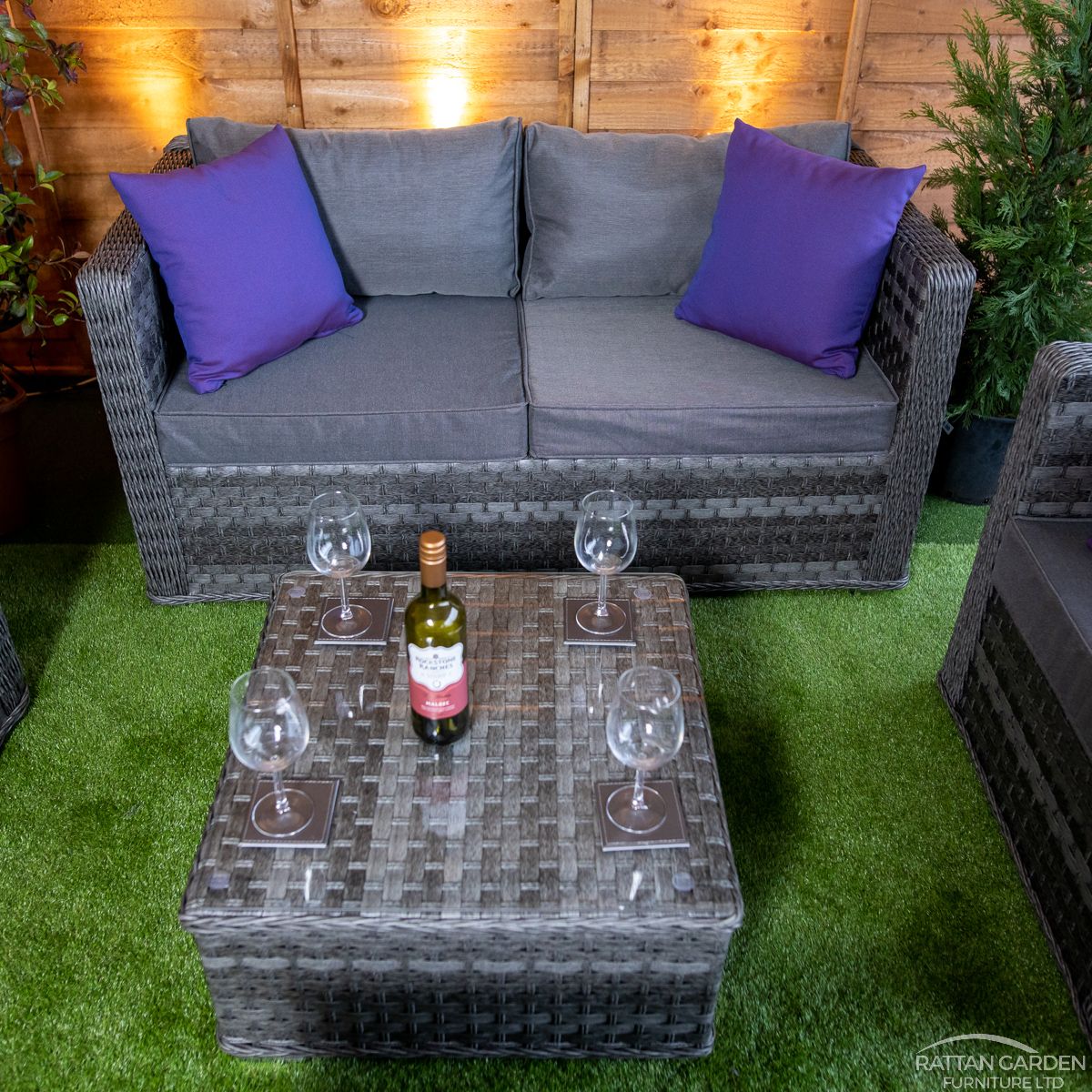 Rattan Serena Corfu 4 Seat 5 Piece Sofa Set
