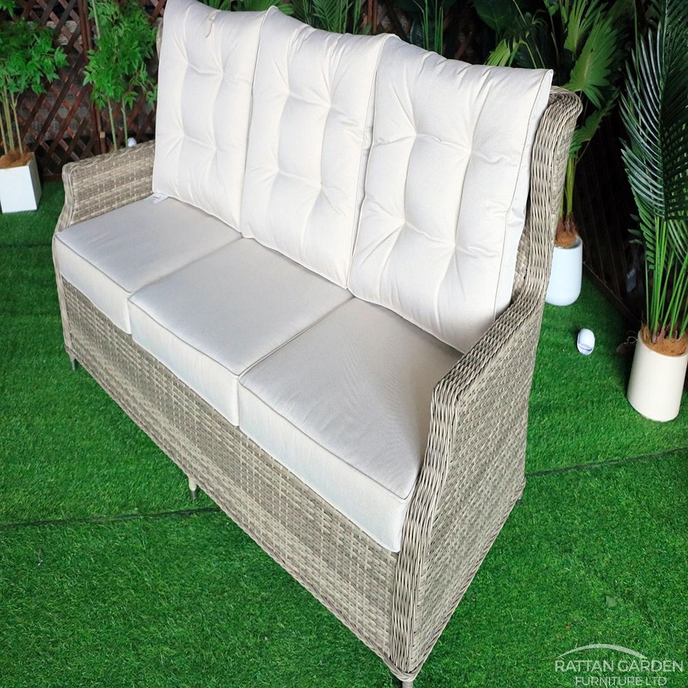 Champagne Belgrade High Back Sofa Set with Coffee Table
