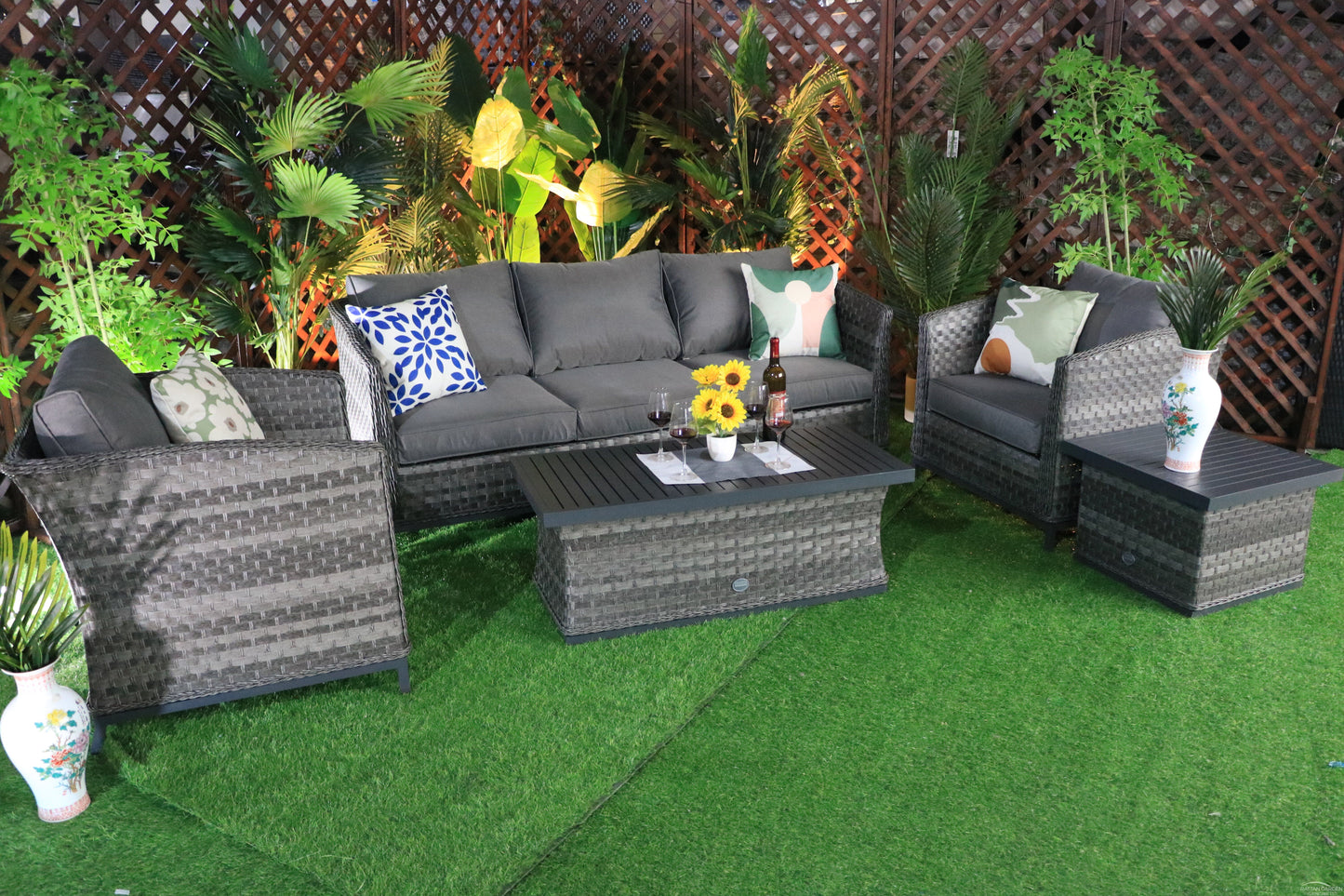 Monaco Serena Sofa Set With Aluminium Table Top