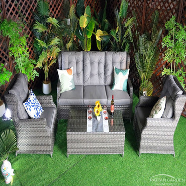 Serena Belgrade High Back Sofa Set with Coffee Table