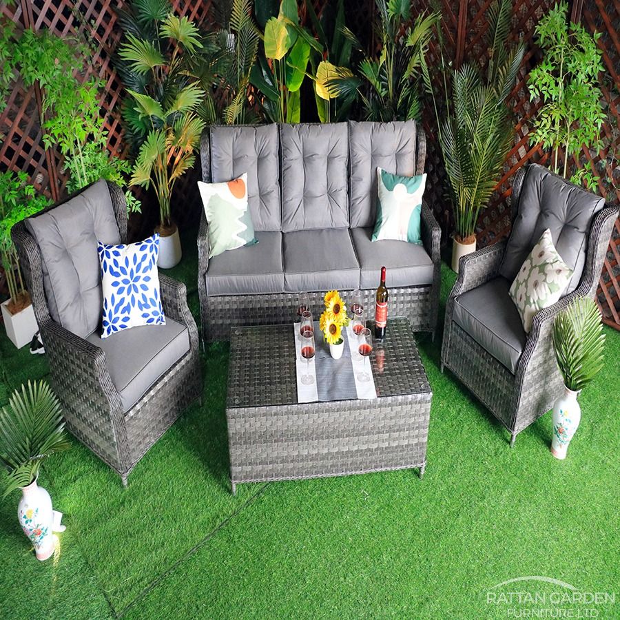 Serena Belgrade High Back Sofa Set with Coffee Table