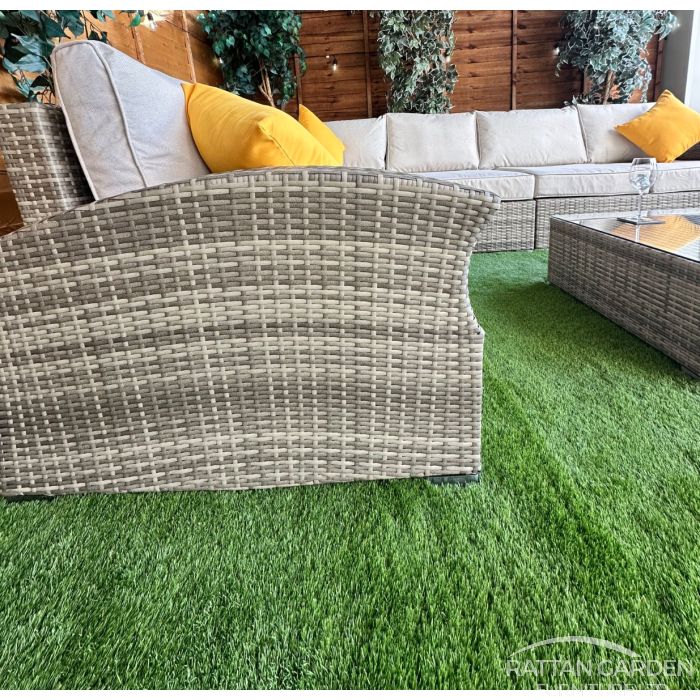Rattan Champagne Lisbon Corner Sofa Set With Coffee Table