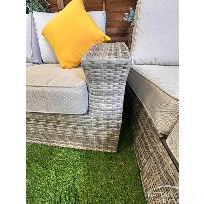 Rattan Champagne Lisbon Corner Sofa Set With Coffee Table