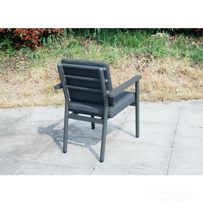 Brabazon Aluminium 4 Seat Dining Set with Grey Table Top