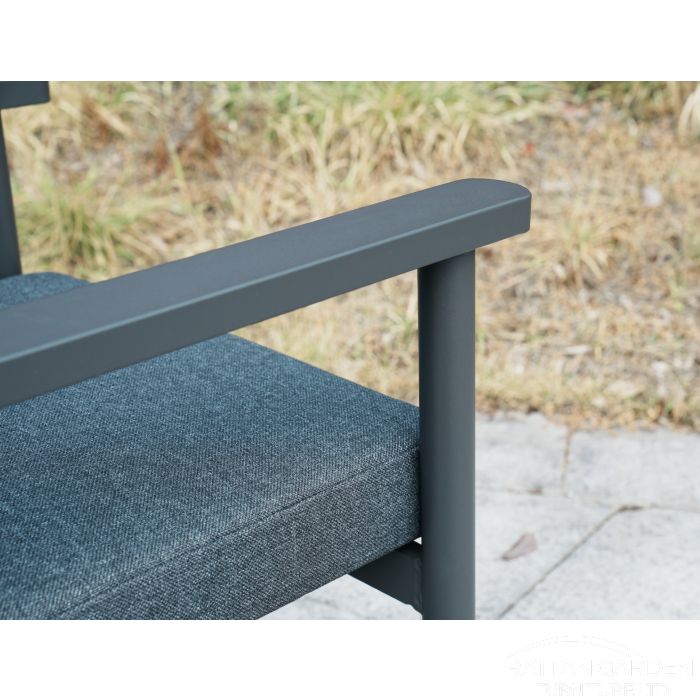Deluxe Aluminium 4 Seat Dining Set Patterned Table Top