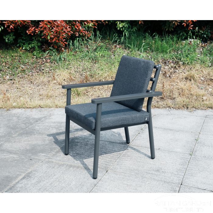 Deluxe Aluminium 4 Seat Dining Set Patterned Table Top