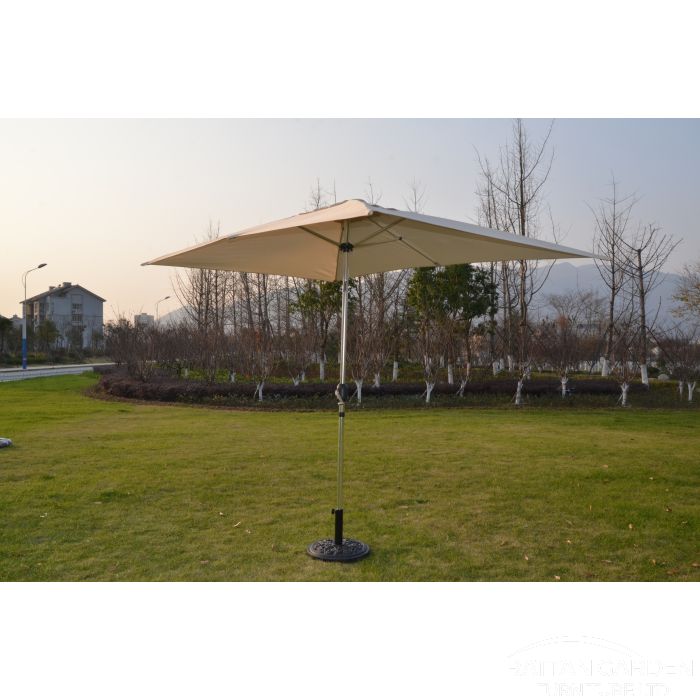 Perth 3m x 2m Rectangular Crank Parasol in Cream