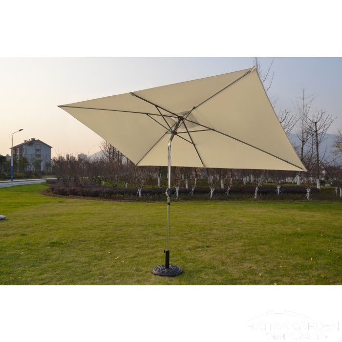 Perth 3m x 2m Rectangular Crank Parasol in Natural