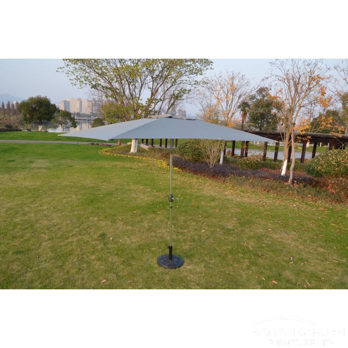 Perth 3m x 2m Rectangular Crank Parasol in Grey