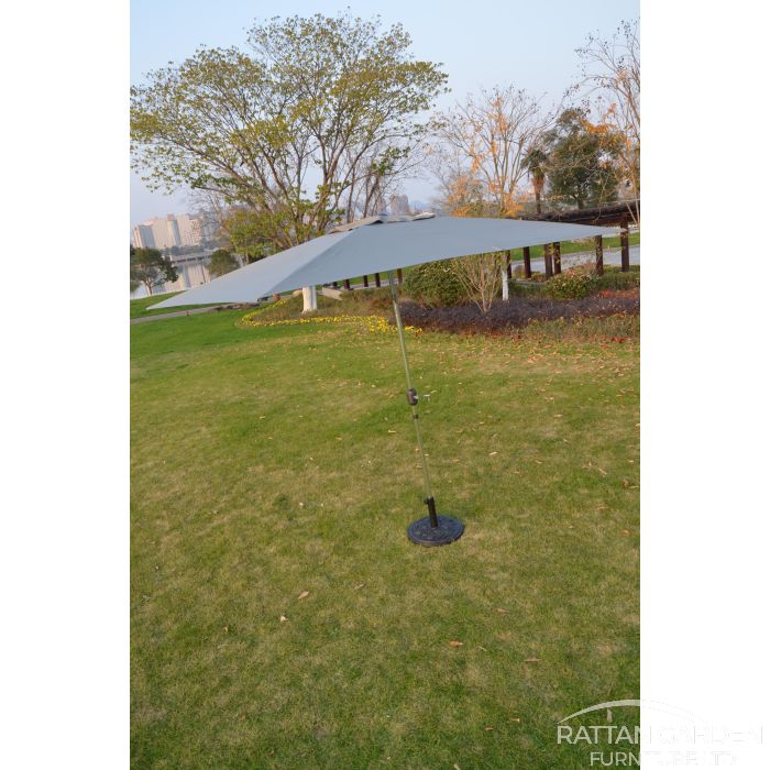 Perth 3m x 2m Rectangular Crank Parasol in Grey