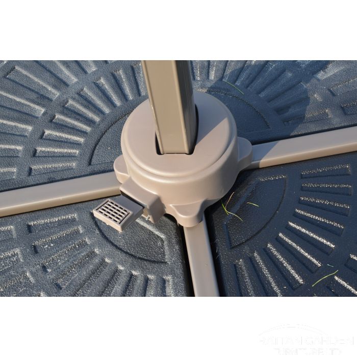 Deluxe 3m Square LED Cantilever Parasol In Grey