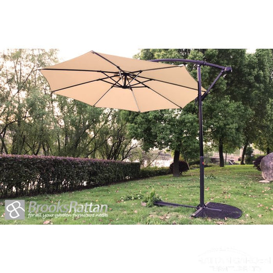 Dalston 3m LED Strip Light Cantilever Parasol In Cream