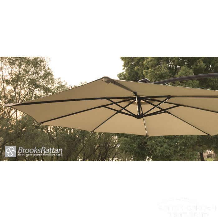 Dalston 3m LED Strip Light Cantilever Parasol In Cream