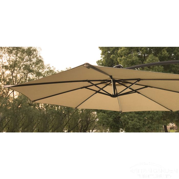 Dalston 3m LED Strip Light Cantilever Parasol In Cream