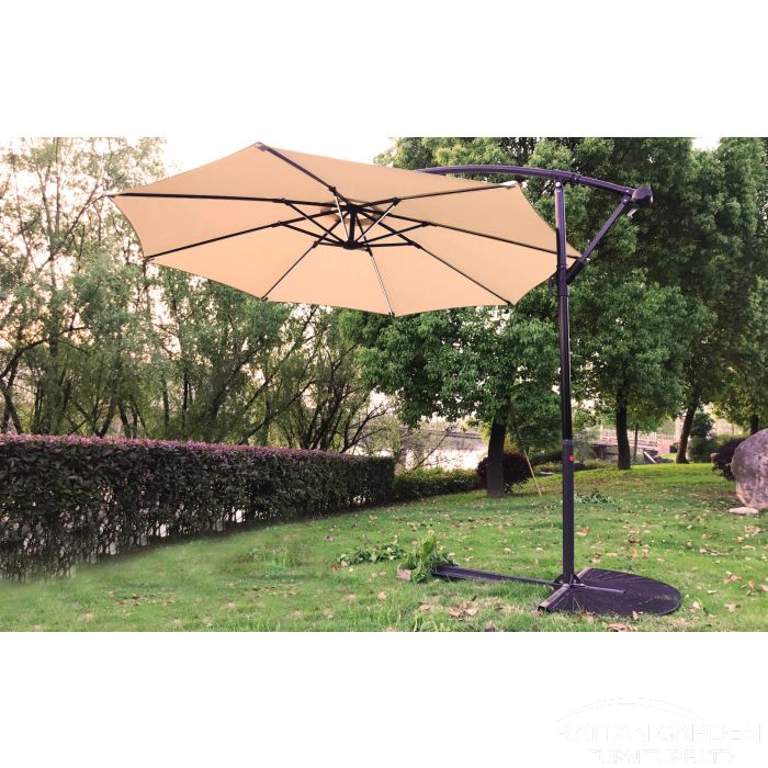 Dalston 3m LED Strip Light Cantilever Parasol In Cream