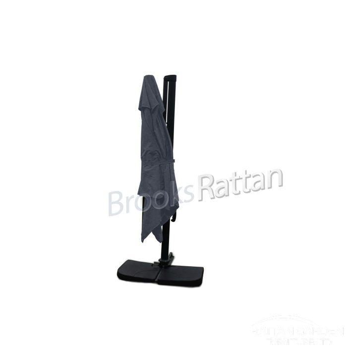 Deluxe Roma Strip LED 3m Square Cantilever Parasol In Grey