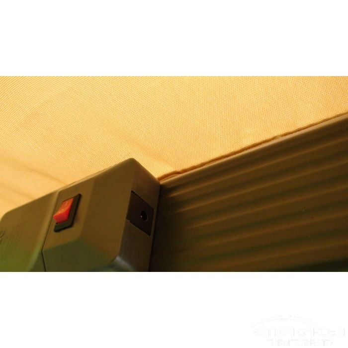 Deluxe Roma Strip LED 3m Square Cantilever Parasol In Cream