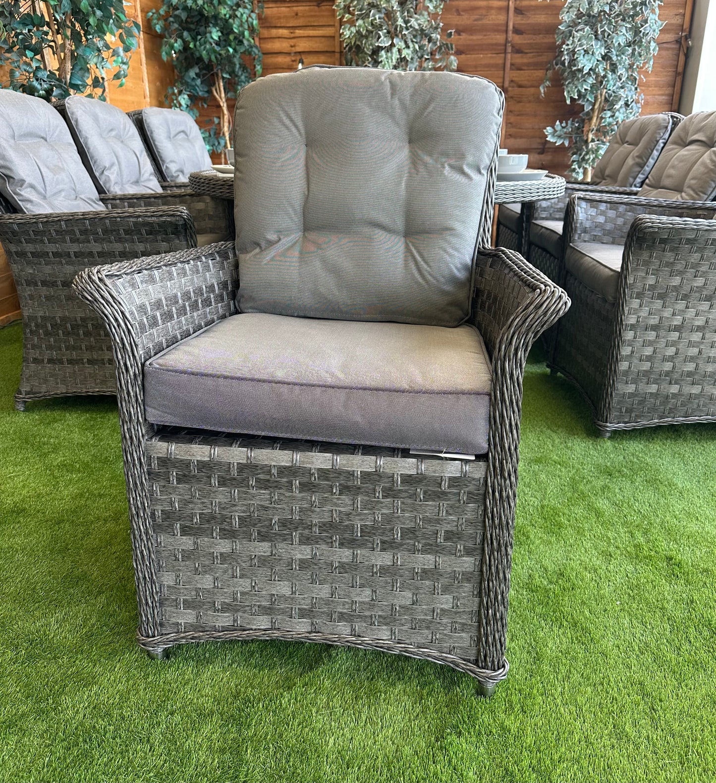 Serena Rattan Cologne 8 Seater Oval Fire Pit Dining Set
