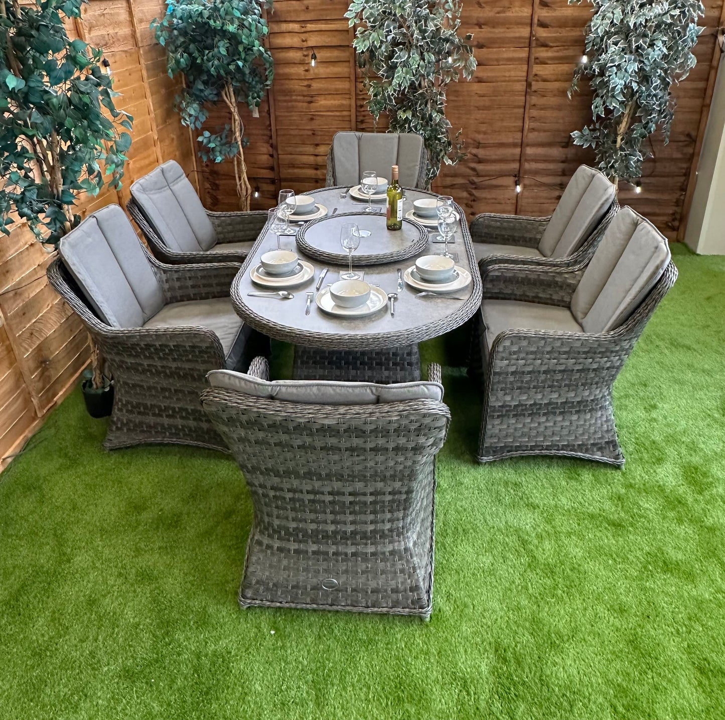 Rattan Serena Vienna 6 Seater Oval Dining Set
