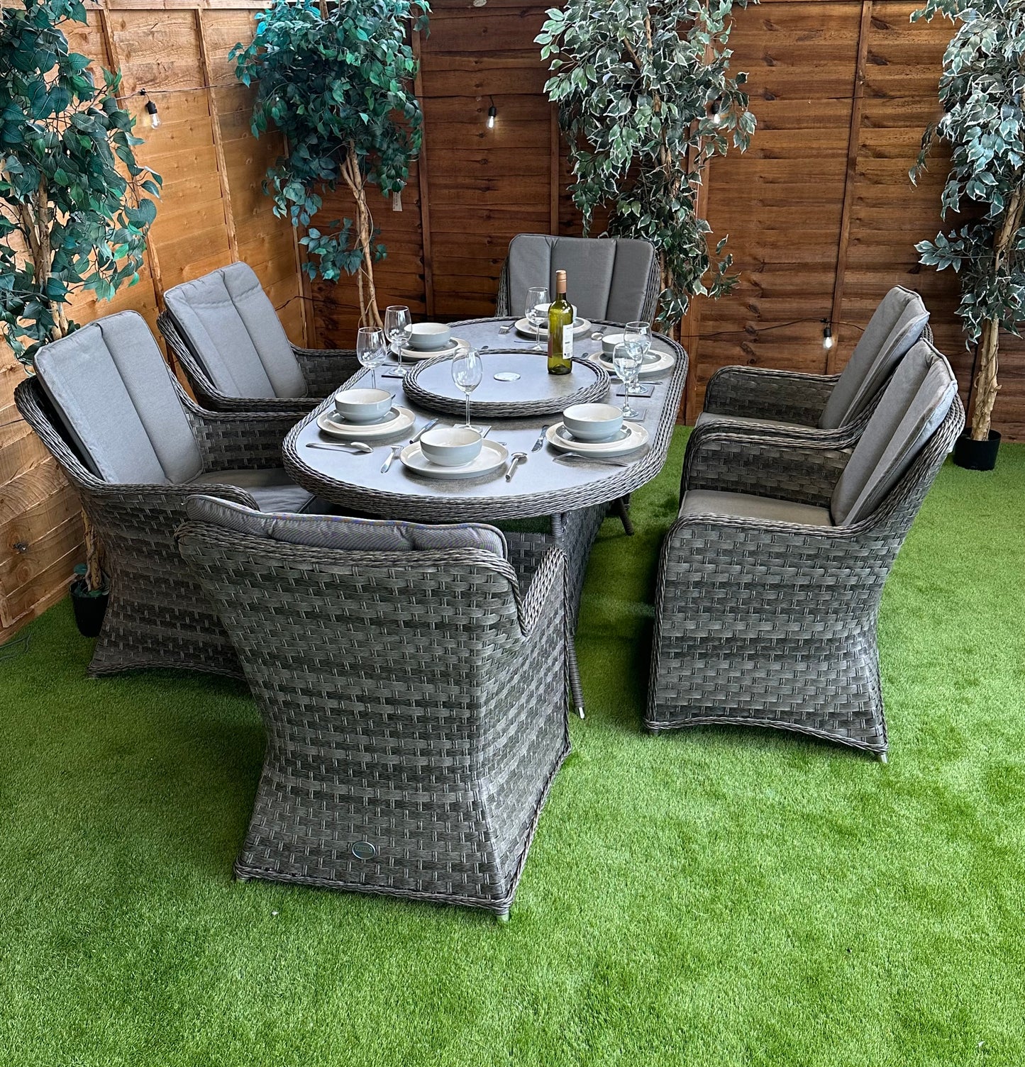 Rattan Serena Vienna 6 Seater Oval Dining Set