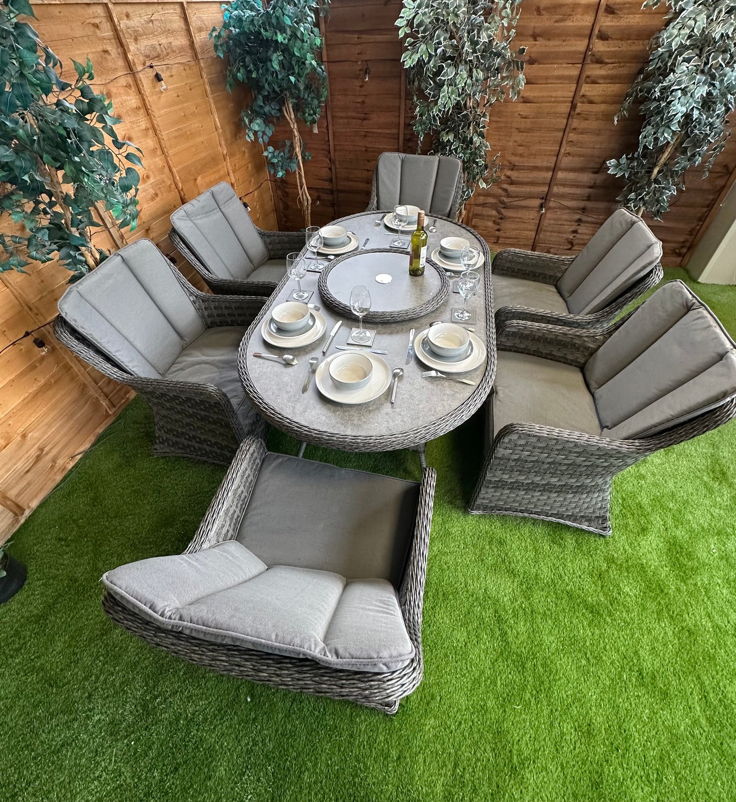 Rattan Serena Vienna 6 Seater Oval Dining Set