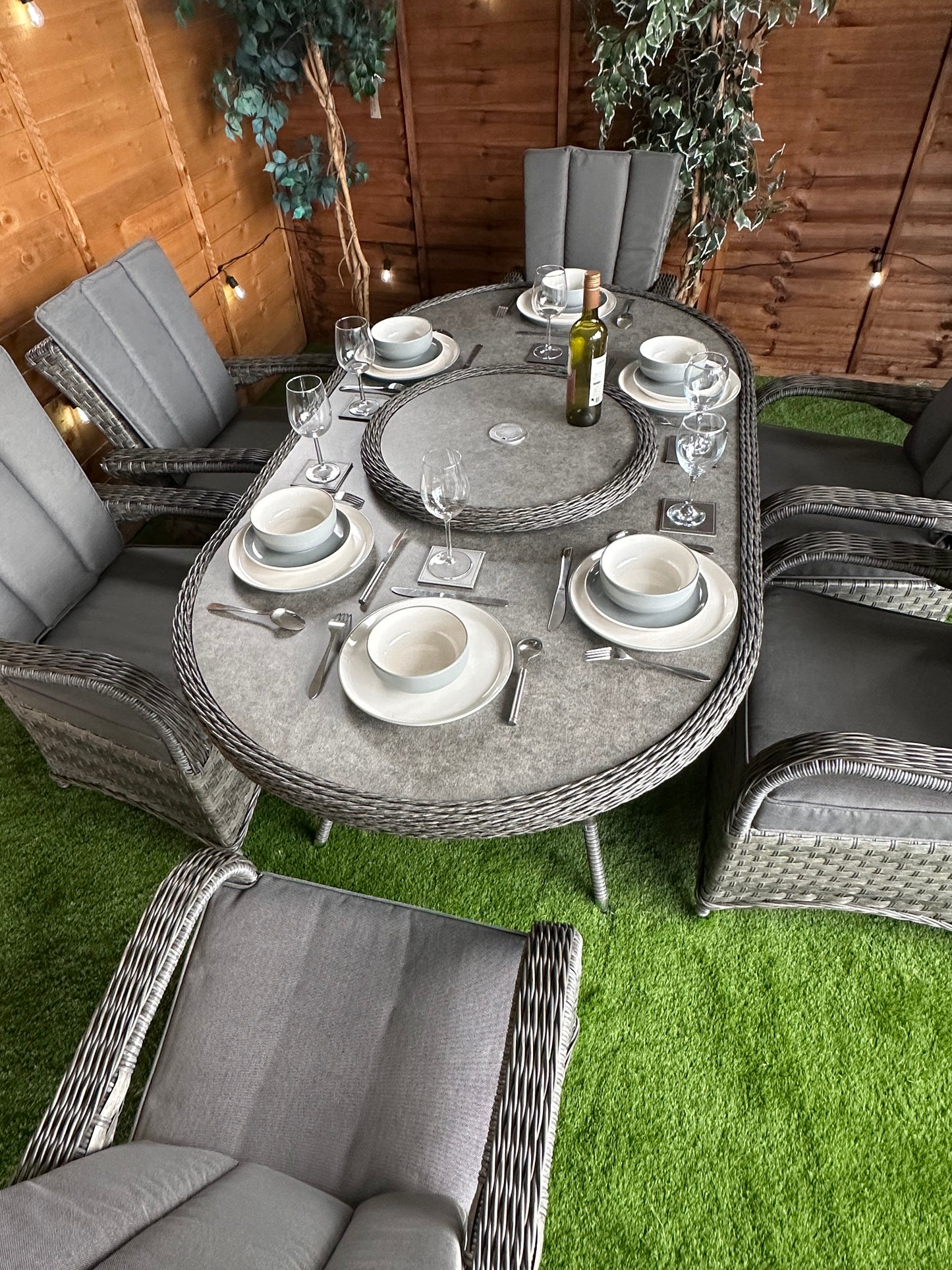 Serena Rattan Tokyo 6 Seater Oval Dining Set