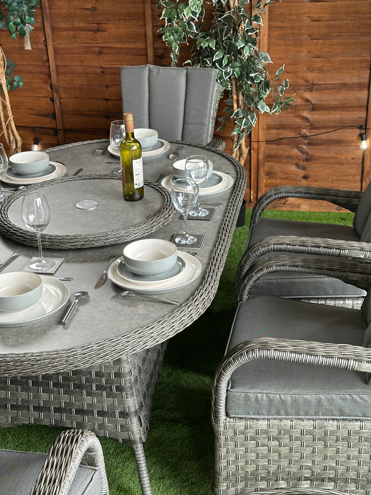 Serena Rattan Tokyo 6 Seater Oval Dining Set