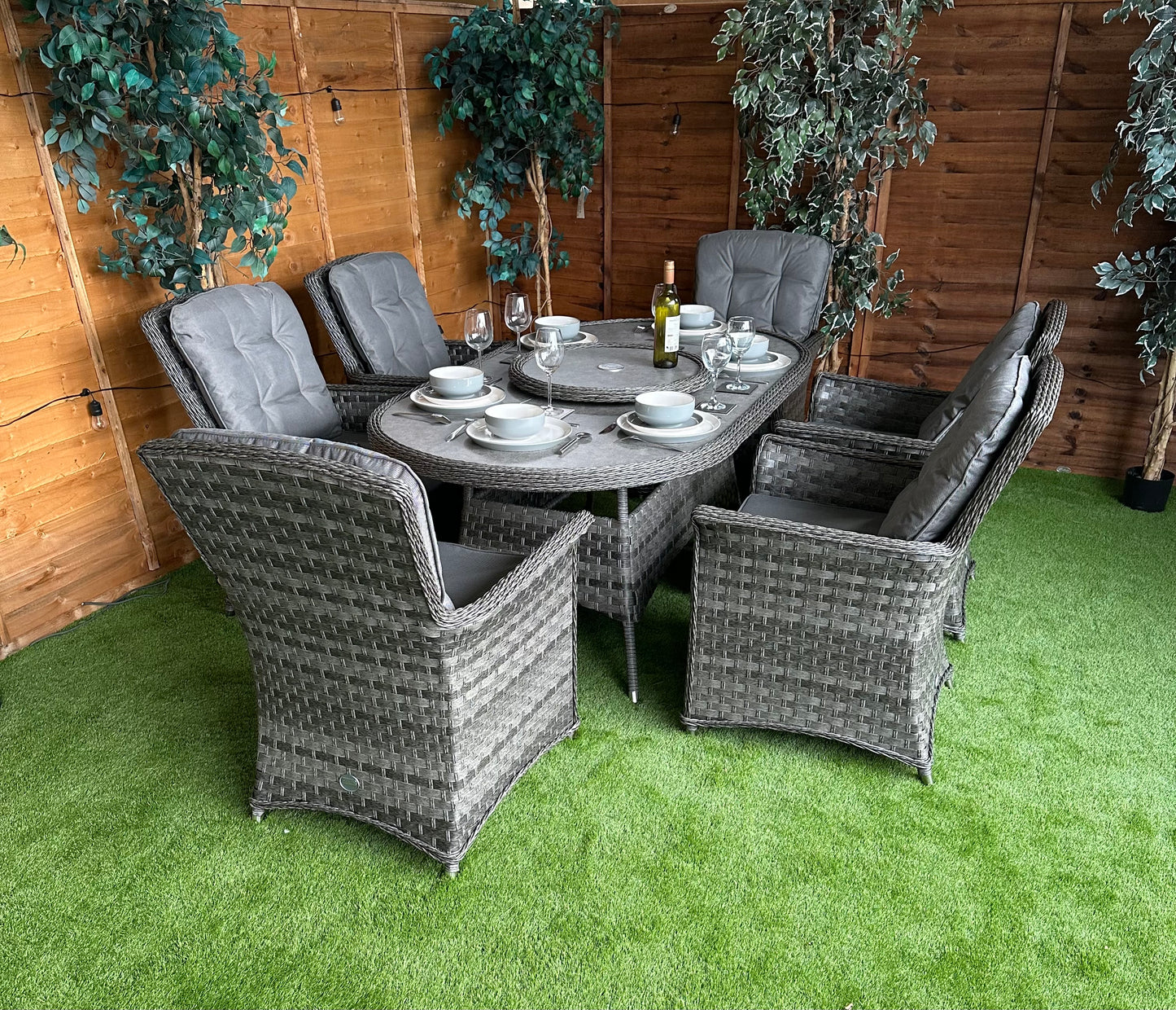 Rattan Serena Cologne 6 Seater Oval Dining Set