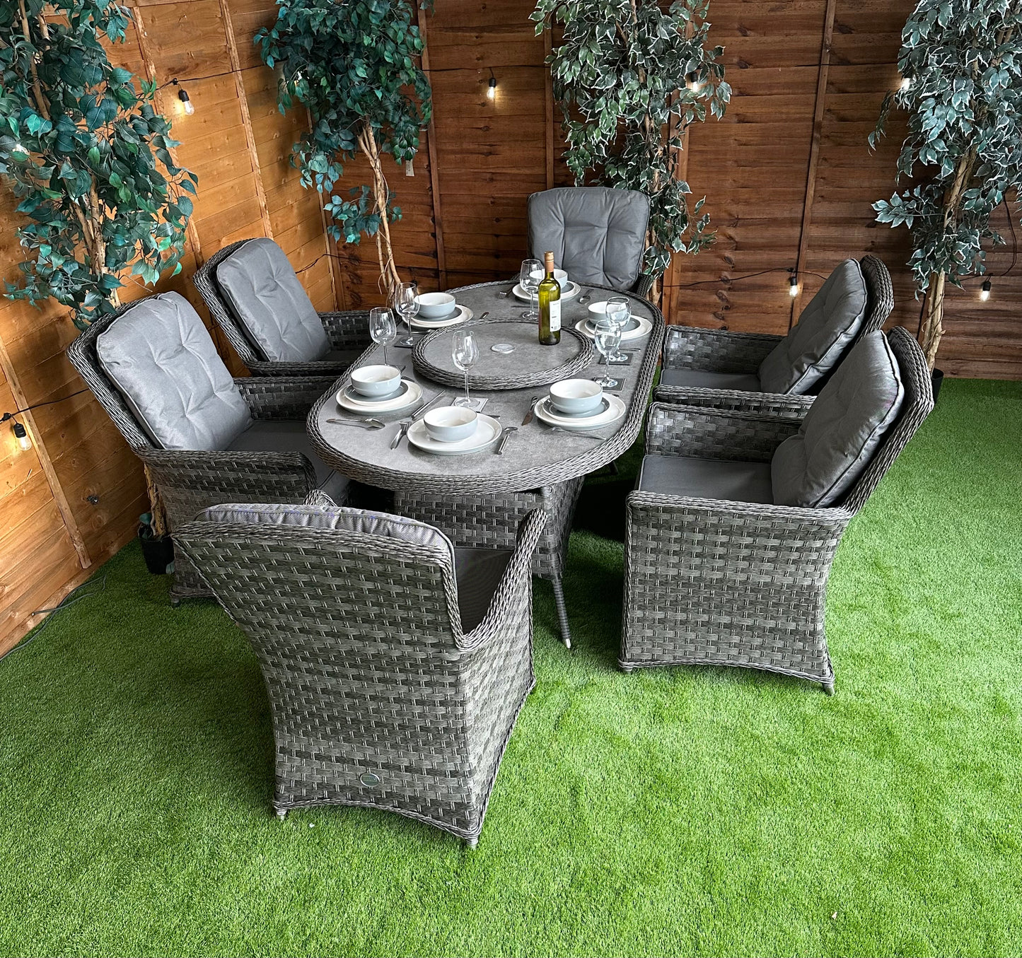 Rattan Serena Cologne 6 Seater Oval Dining Set
