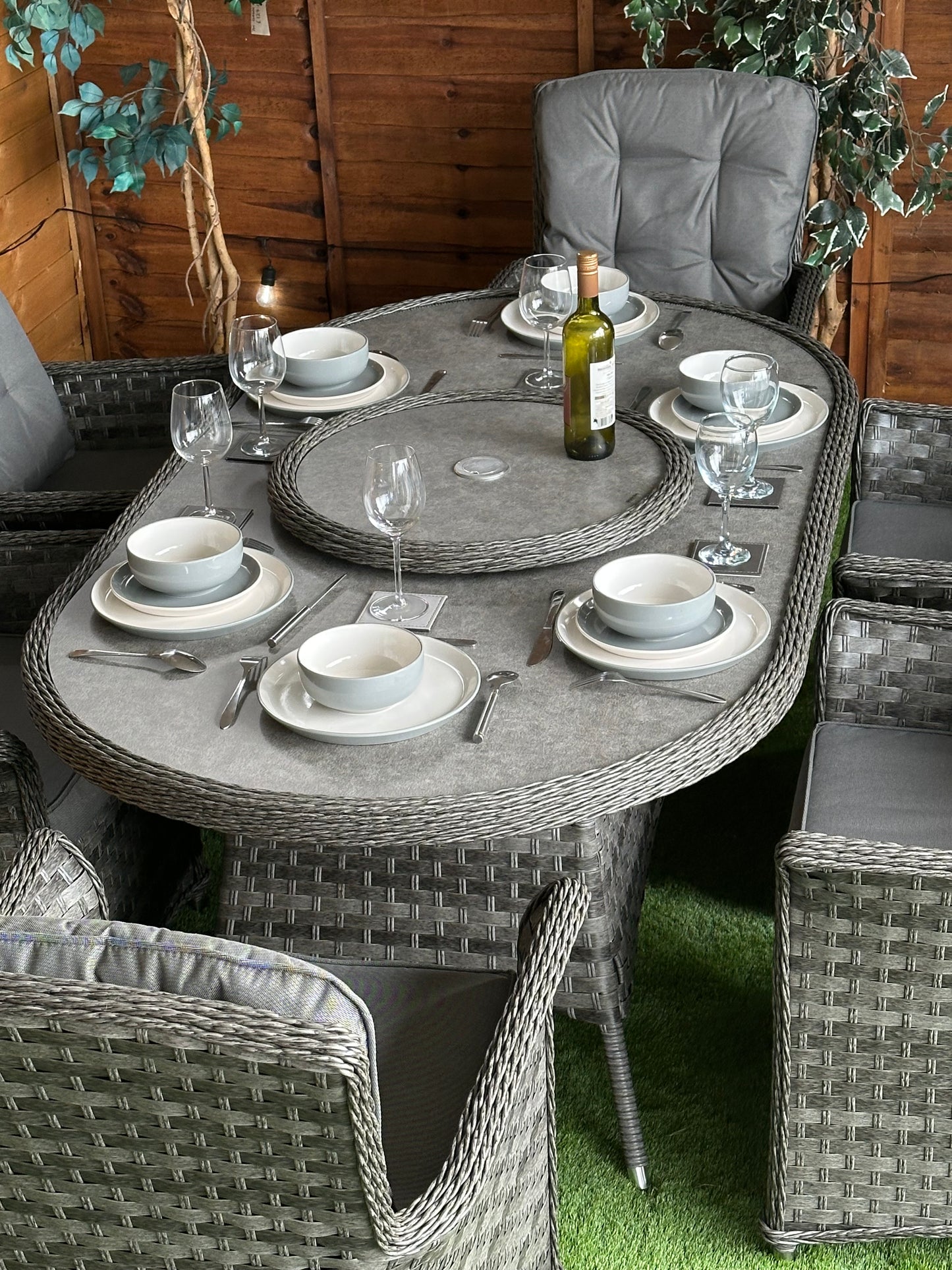 Rattan Serena Cologne 6 Seater Oval Dining Set
