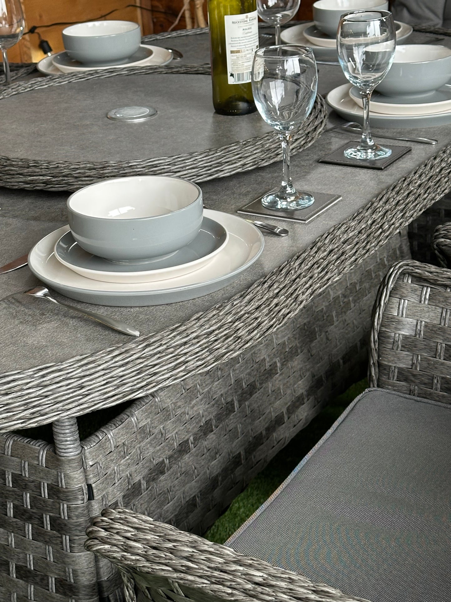 Rattan Serena Cologne 6 Seater Oval Dining Set