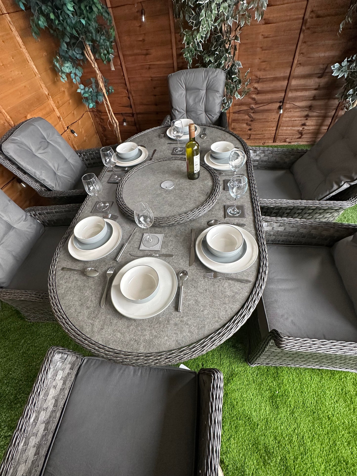 Rattan Serena Cologne 6 Seater Oval Dining Set