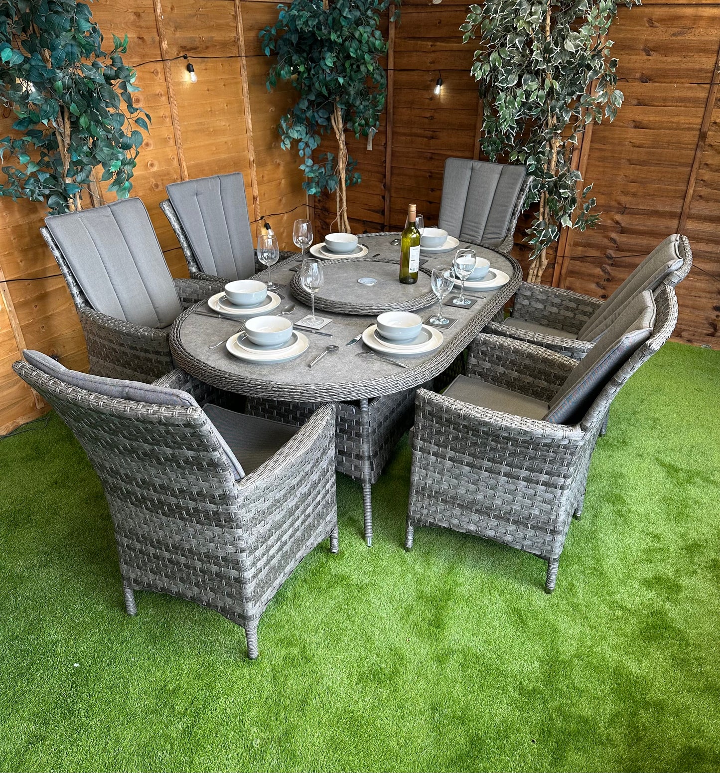 Rattan Serena Atlanta 8 Seater Oval Dining Set